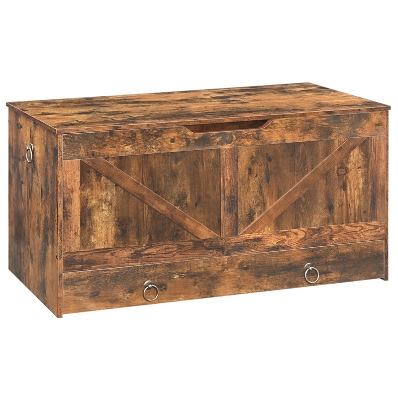 Cheynne Storage Blanket Chest with Drawer, Rustic Brown
