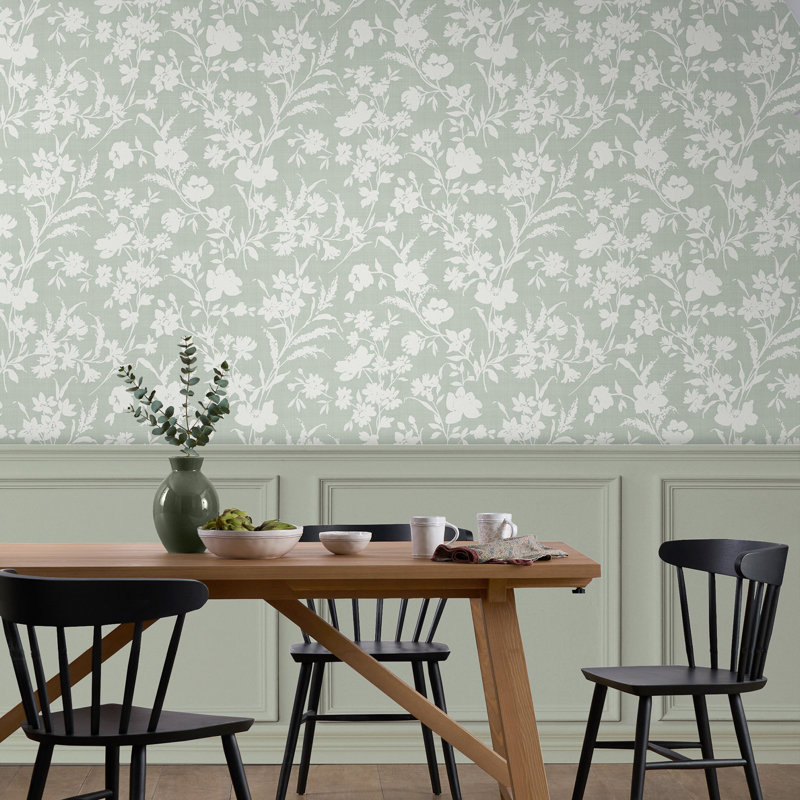 Laura Ashley Rye Wallpaper, Sage Green