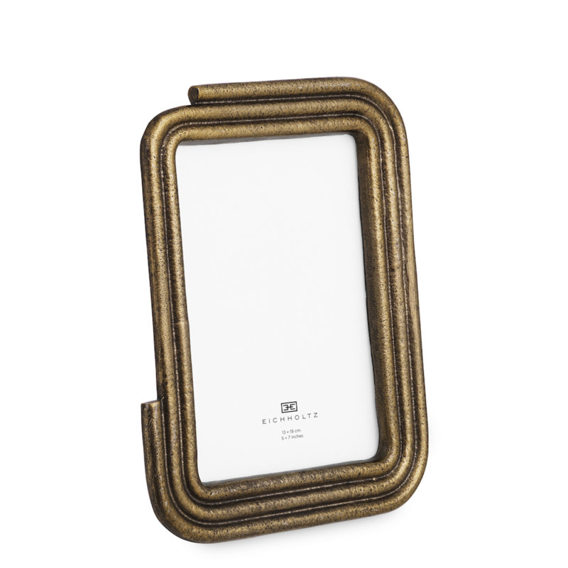 Picture Frame Brescia L Antique Brass Finish, 5" W x 7" H