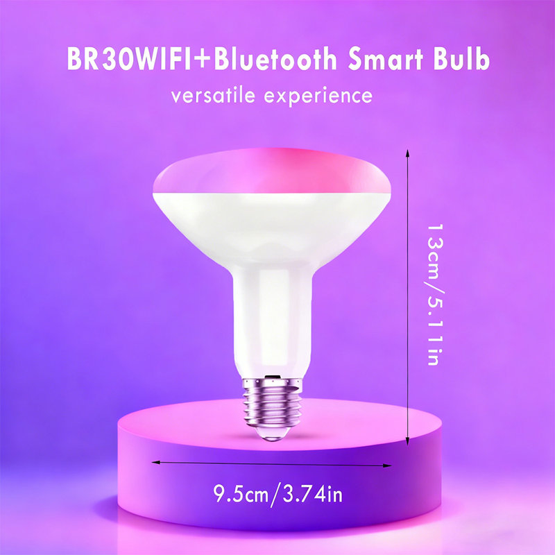 Smart Light Bulb,BR30 Smart Flood Light Bulbs Work with Alexa, Apple Home, Google Home, RGBTW Recessed Color Changing Bulbs E26, 2.4GHz Only WiFi Light Bulbs LED, 4Pack