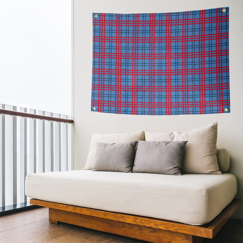 Tapisserie polyester Tennessee Luxury, Bleu / bleu marine / rouge, H 26 po x l 36 po