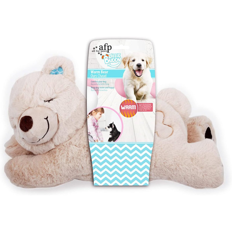 Ours chaud en peluche agilité d'entraînement avec pochette micro-ondable pour soulager l'anxiété du chiot