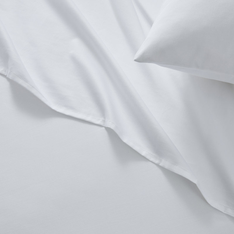 Ensemble de 4 valises pour chambre d'amis, Ensemble de draps grand lit + 2 taies d'oreiller, Blanc