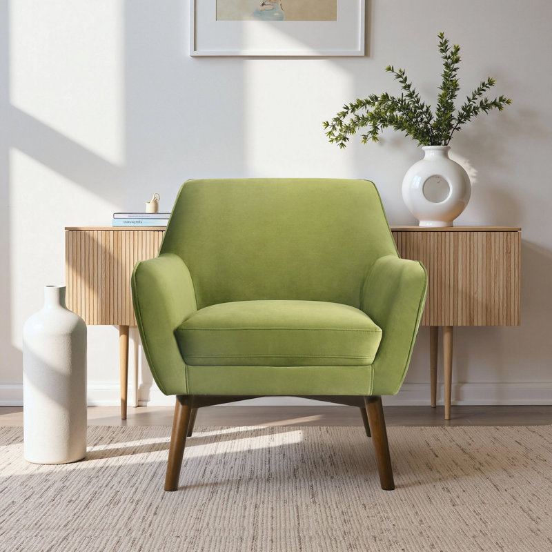 Méridienne Panom, Coussin vert / cadre brun