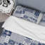 Ensemble de housse de couette en microfibre blanche et bleue-757789280