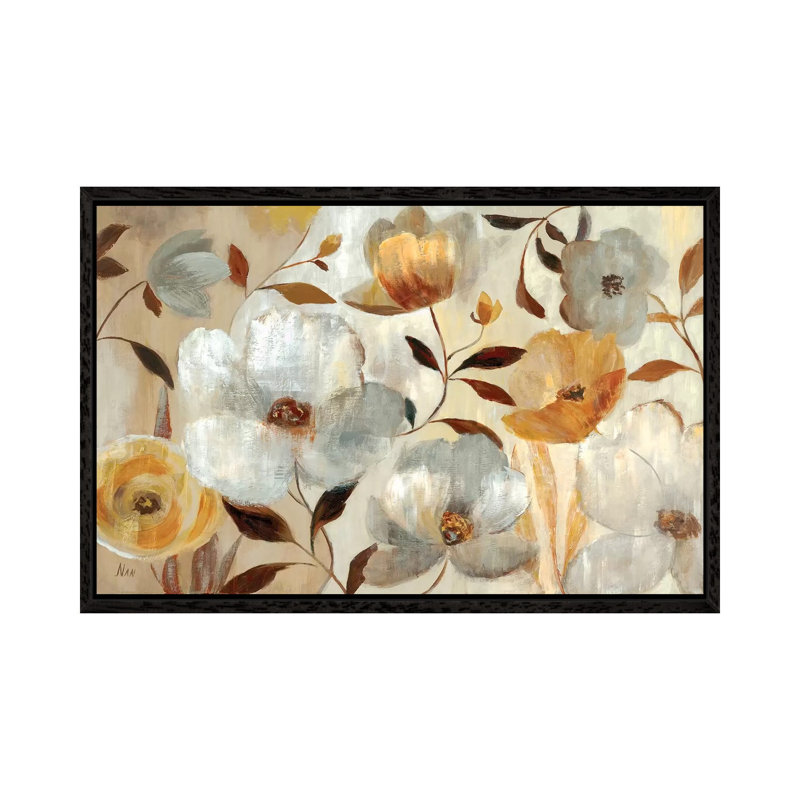 Golden Flower by Nan - Painting on Canvas, Black Framed, 101.6 cm H x 66.04 cm W