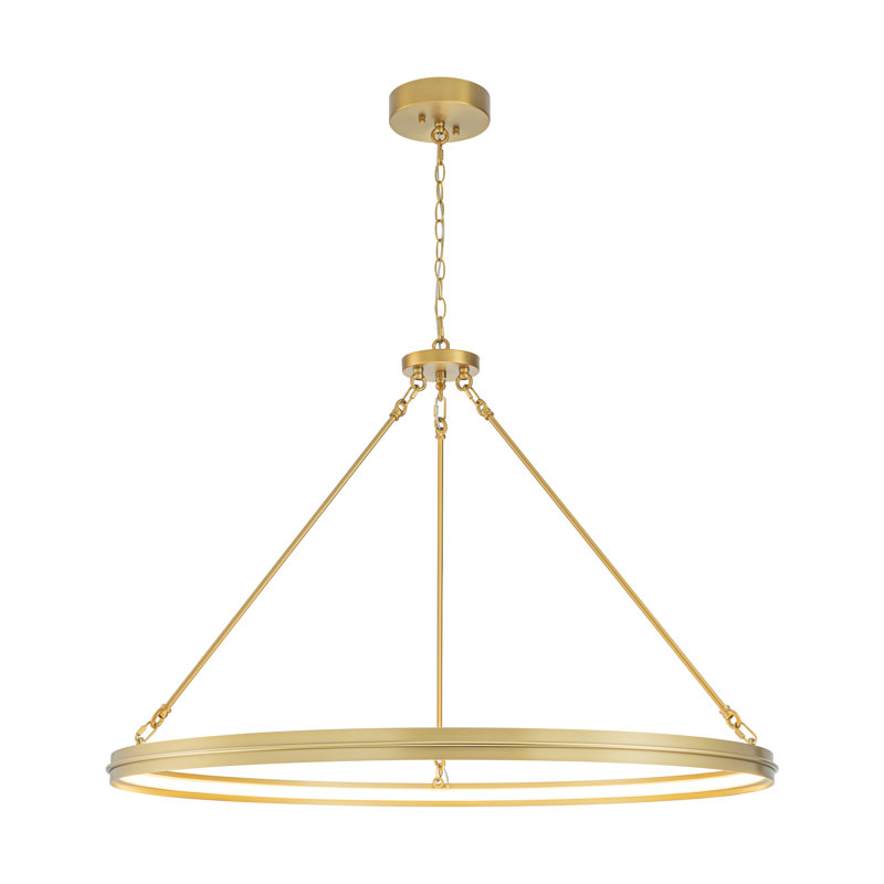 LED Dimmable Aluminum Circular Chandelier, Gold