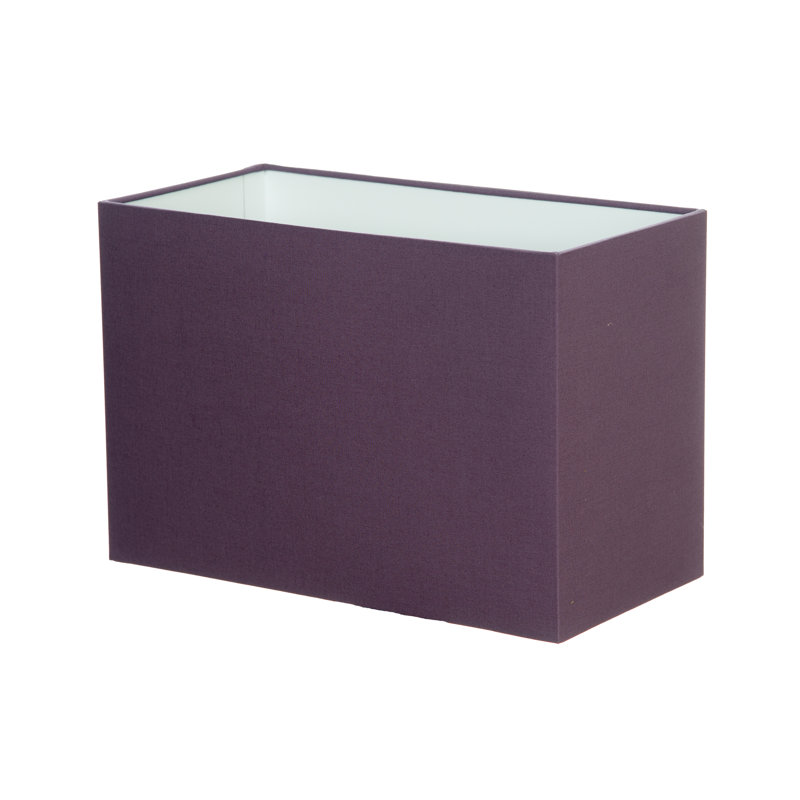 Cotton Rectangle Lamp Shade ( Screw On ), 24cm H x 35cm W x 18cm D, Mauve Purple