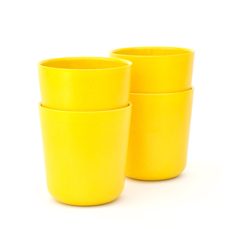 Gusto 12oz. Bamboo Drinking Glass Set, Lemon