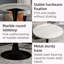 Table basse ronde à effet marbre 27,6 po avec plateau veiné blanc et piédestal noir - style nordique-1114132903-1114132900