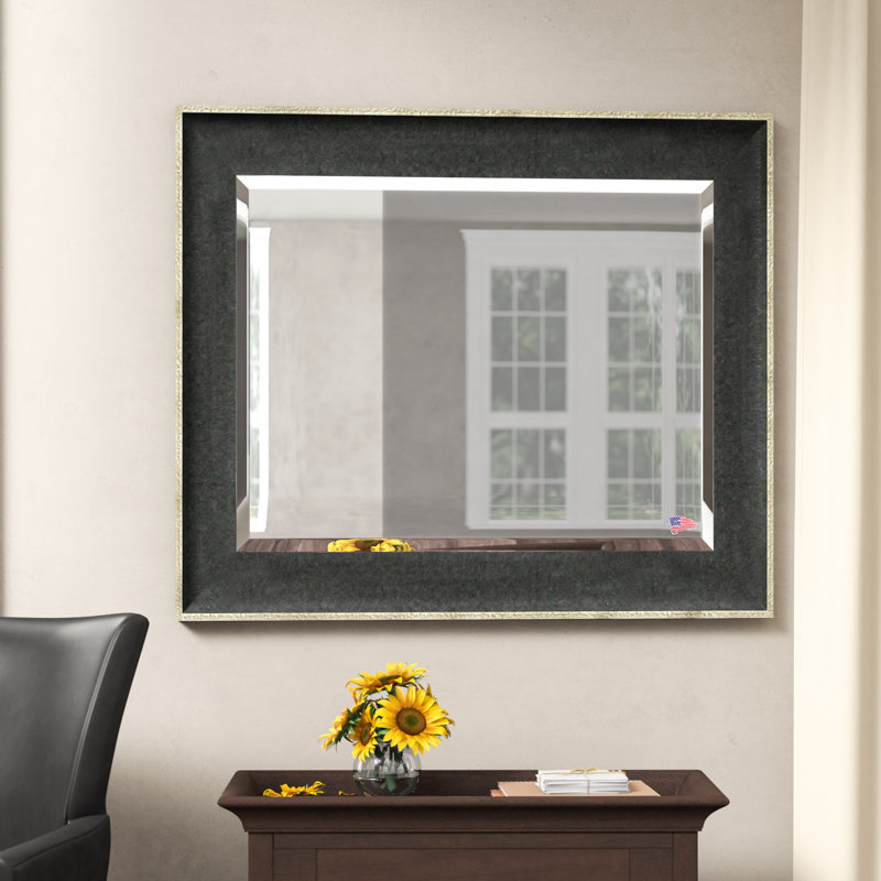 Rocklake Solid Wood Flat Wall Mirror, 24" H x 20" W