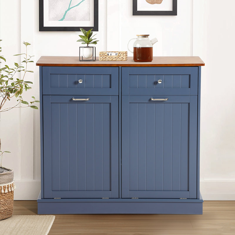 Armoire poubelle inclinable Havant, Bleu