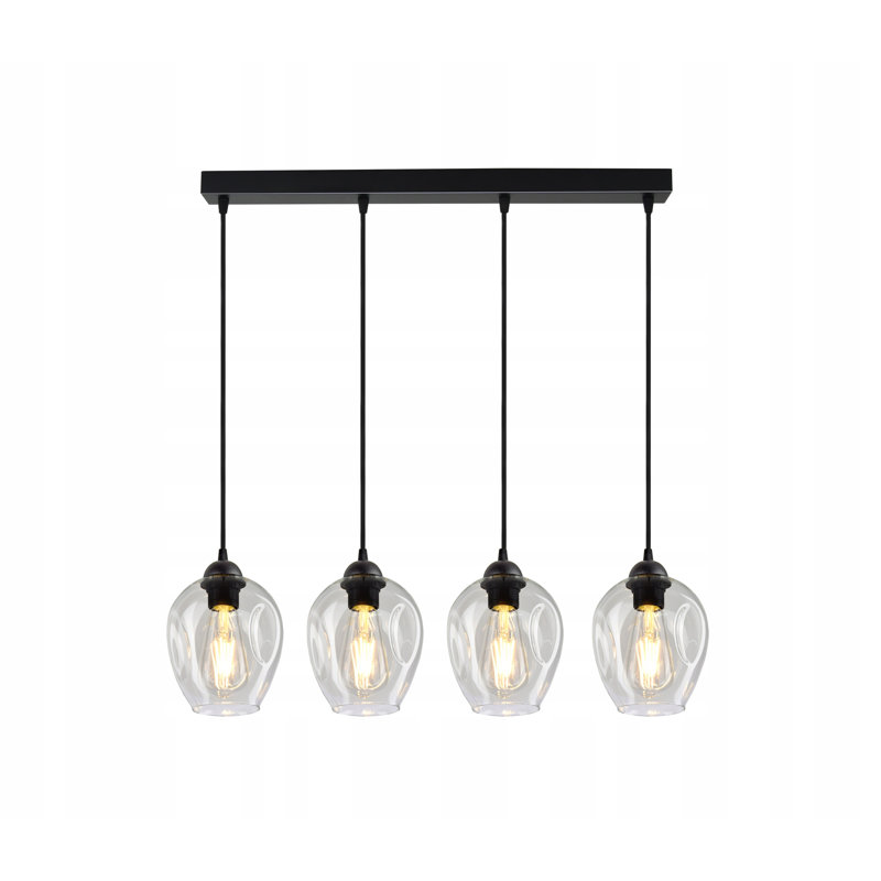 Tenterden 4 - Light Black Cluster Pendant, Transparent
