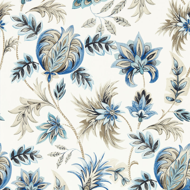 Sizergh Secret Garden 10.05m x 52cm Matte Wallpaper Roll, Denim