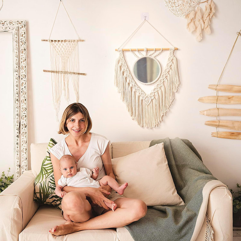 Miroir mural rond Boho