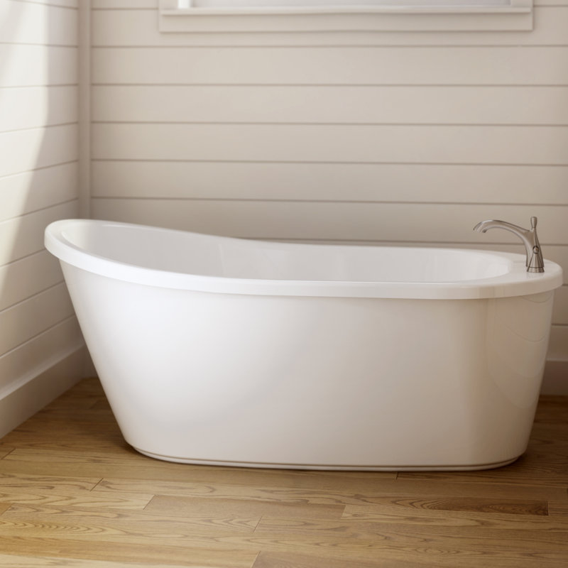 Arietta 59" White Freestanding Acrylic Soaking Bathtub