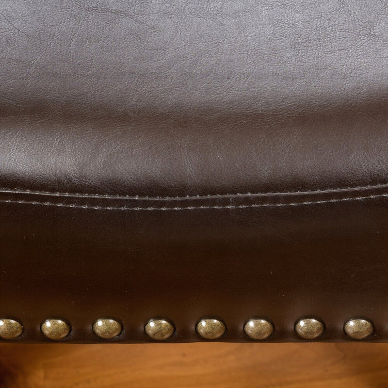 Backless Brown Faux  Leather Counter Stool