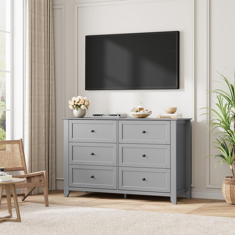 Commode 6 tiroirs Grey, Gris