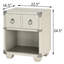 Table de chevet grise avec tablette et tiroir Easy-Reach de 16,5 pouces de profondeur