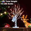 Arbre de bouleau illuminé blanc chaud avec petit arbre de table à lumière DEL artificielle pour la fête de Noël