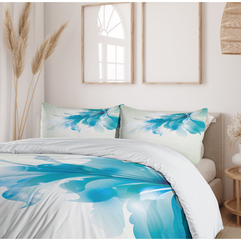 Abstract Modern & Contemporary Polyester Floral Duvet Cover, Twin