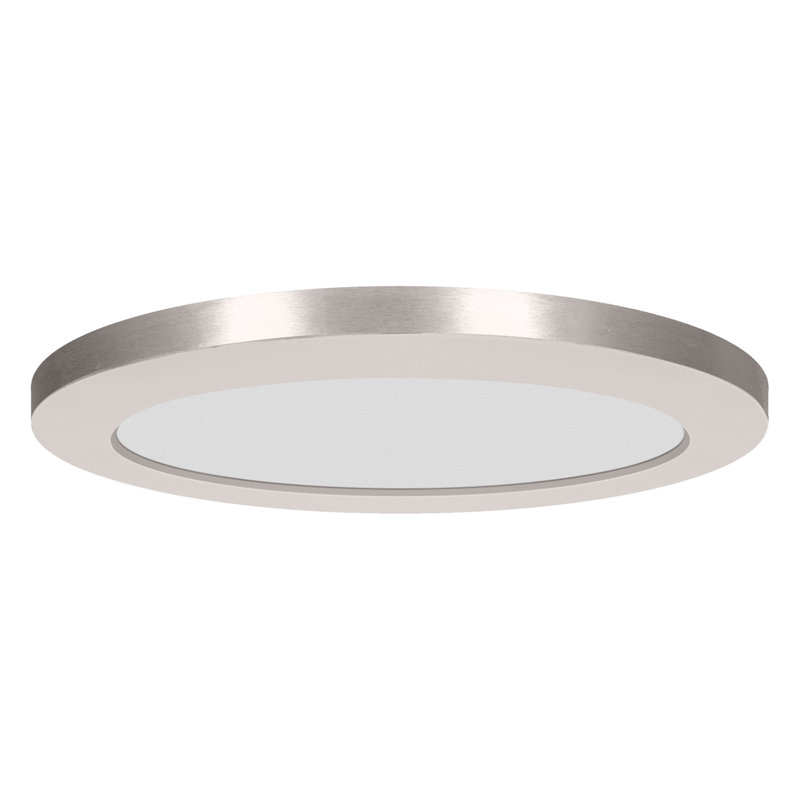 Sparacino Acrylic Flush Mount, Brushed Steel, 0.5" H x 7" W x 7" D, 120V