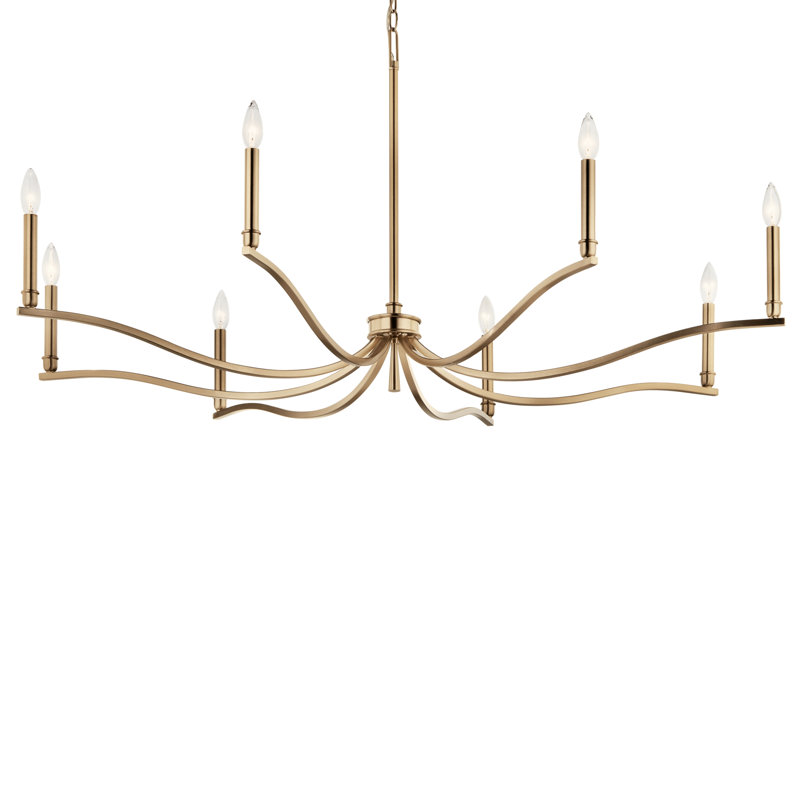 Lustre classique / traditionnel en acier à intensité variable , Bronze, H 25 po x l 52 po x P 52 po, 8