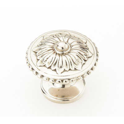 Schaub Sonata Cabinet Knob 1-1/4" White Brass