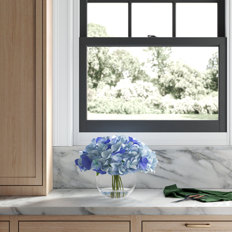 Jackir Hydrangeas Arranged in Glass Vase
