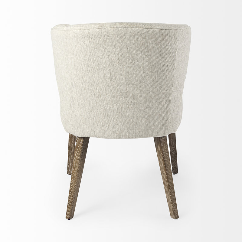 Niles Upholstered Dining Chair, Cream, Medium Brown
