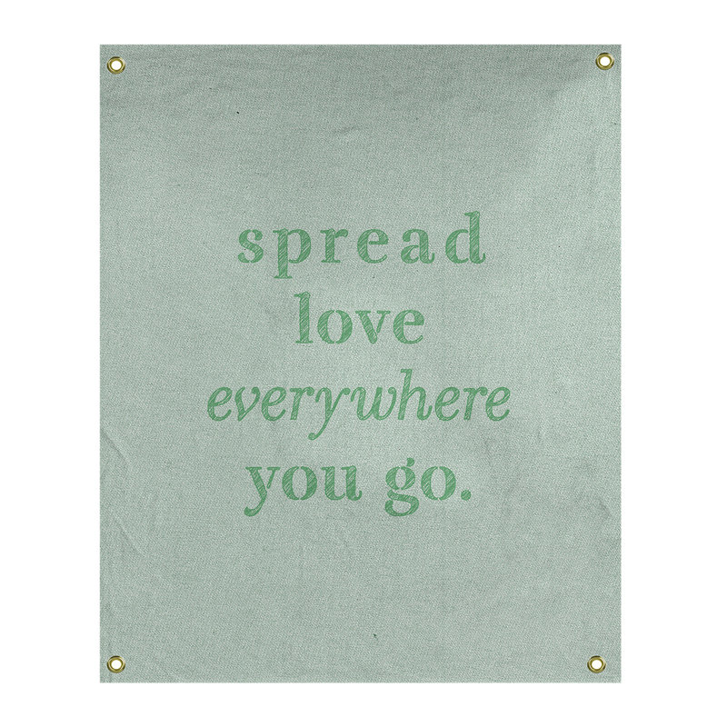Tapisserie de polyester à l’quoted love quot, H 36 po x l 26 po, Vert