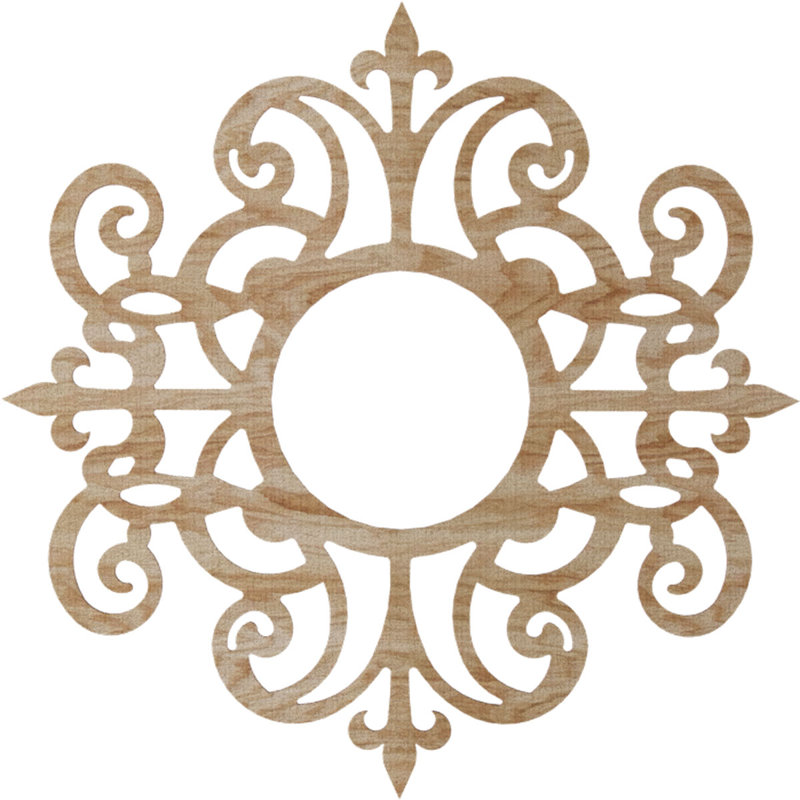 Médaillon de plafond en bois Dijon, Chêne rouge, H 32 po x l 32 po x P 0,25 po