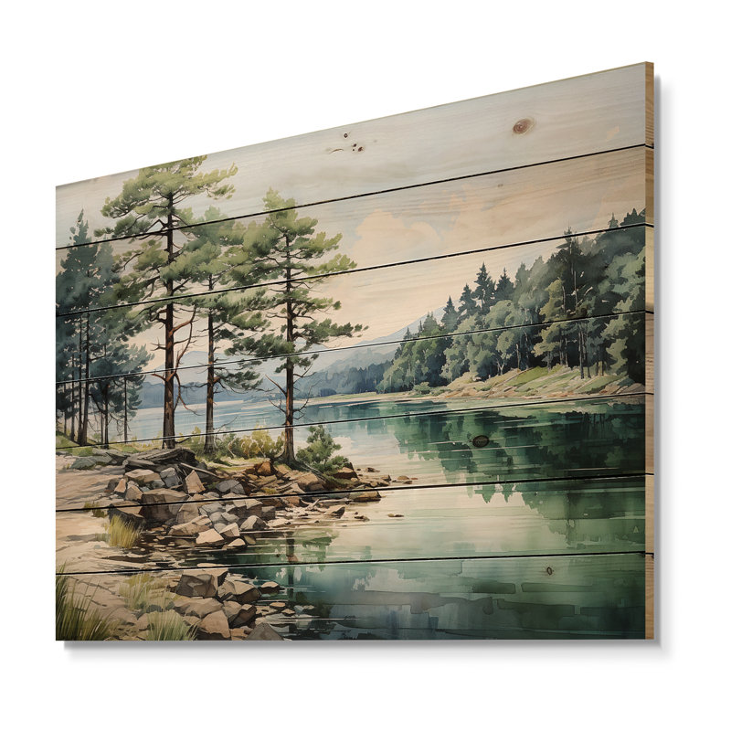 «Pine Tree Reflections II» sur impression sur bois, H 30 po x l 40 po x P 0,78 po