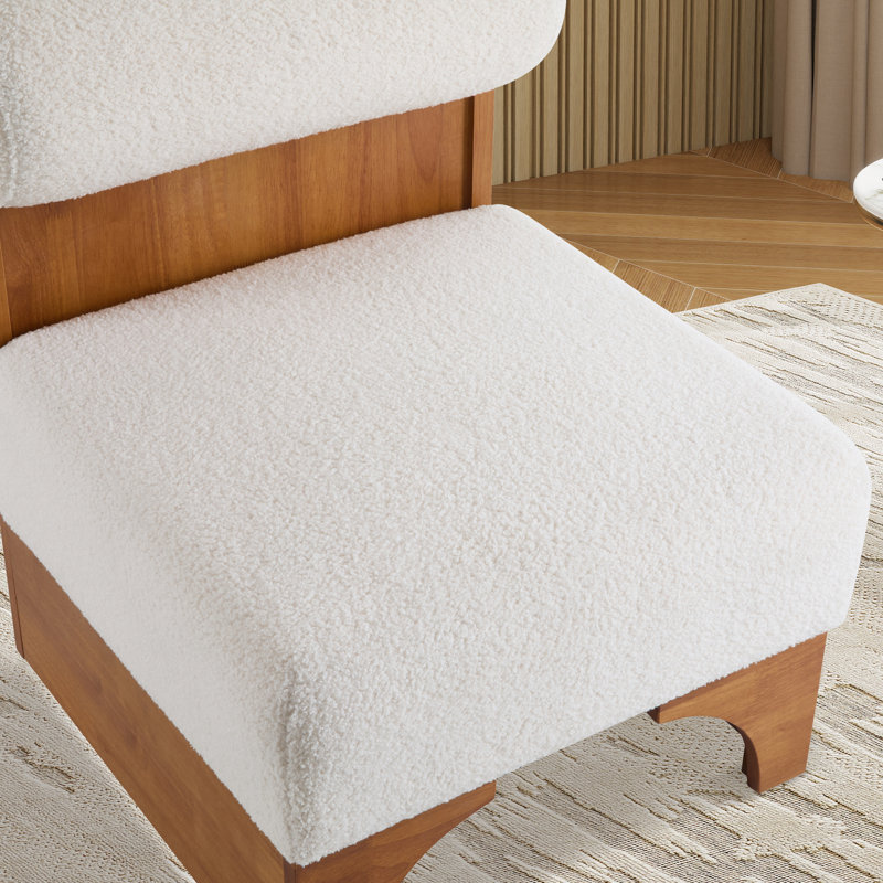 Fauteuil de chambre rembourré l 22,9 po, Polyester beige