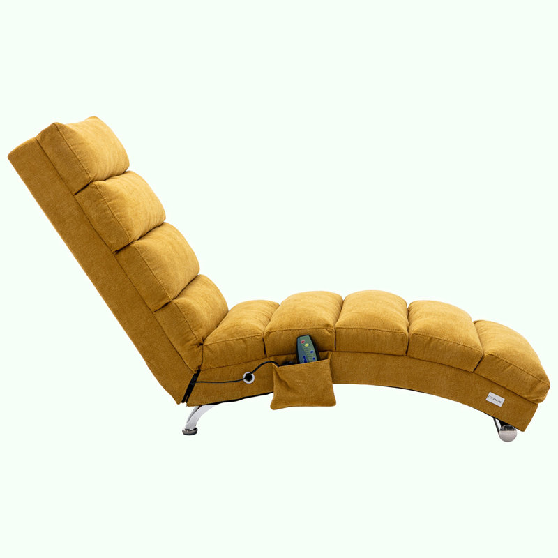 Chaise longue rembourrée Laquasia, Polyester moutarde