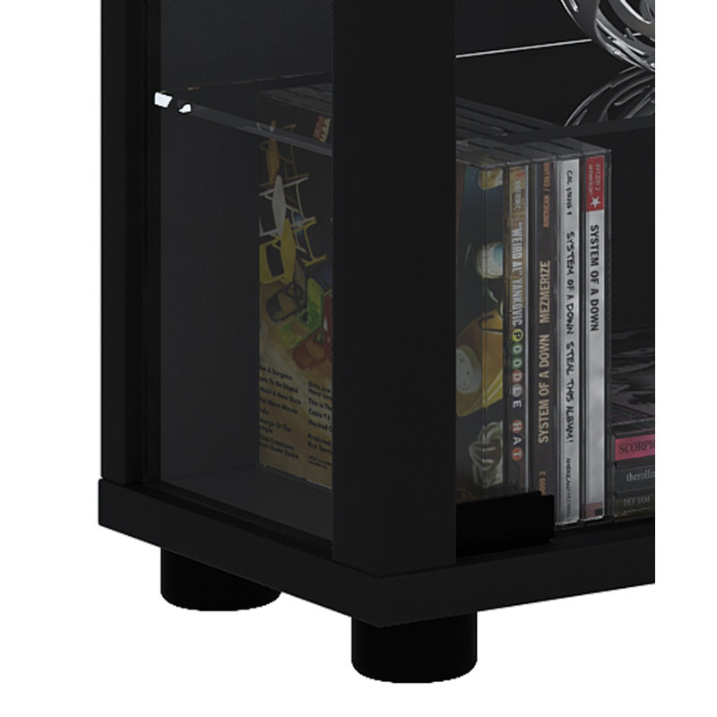 Lumo Display Cabinet, Black, Yes, 90cm H x 59cm W x 18cm D