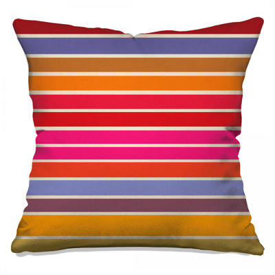 Coussins décoratifs à rayures horizontales colorées