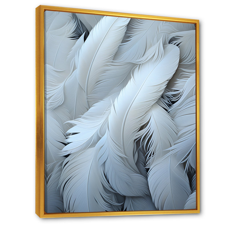 «Light as a Feather», reproduction sur toile, Cadre flottant doré, H 32 po x l 24 po x P 1 po