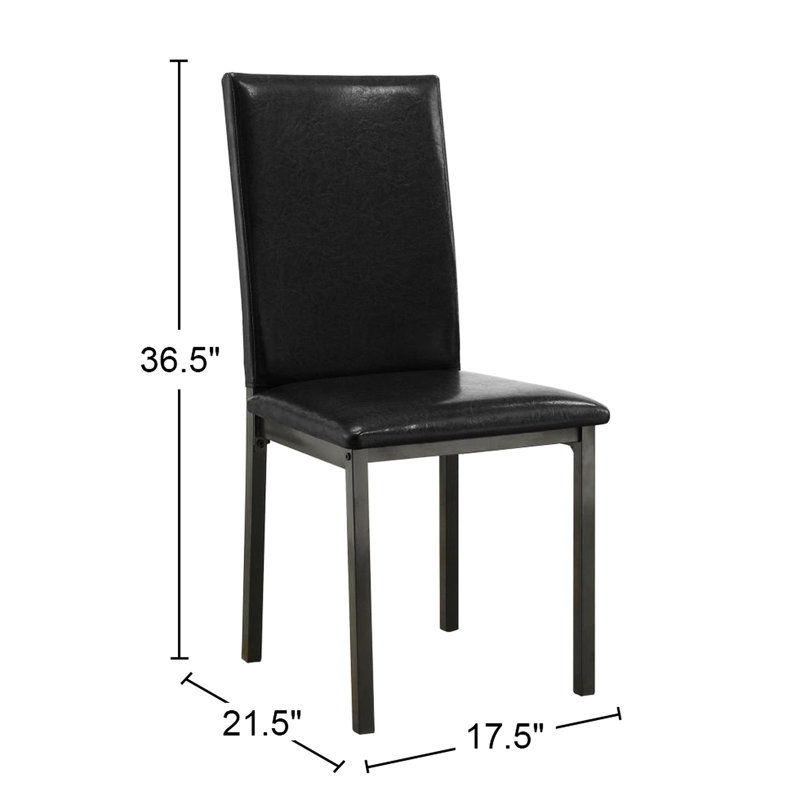2 pièces de chaises de salle à manger rembourrées noires de style transitionnel pour la maison de 2 personnes minces et polyvalentes