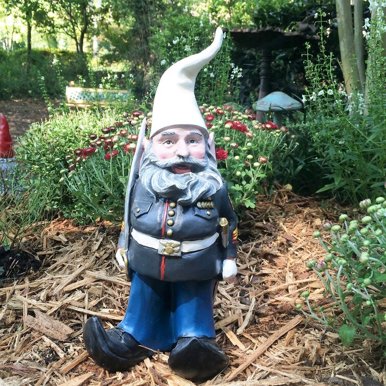 American Hero Gnome "Ooh Rah" Marine Military Soldier Dress Blues Garden Statue