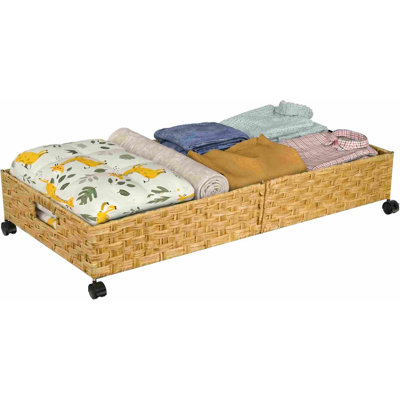 Under Bed Storage with Wheels,1 Pack(A-Natural)