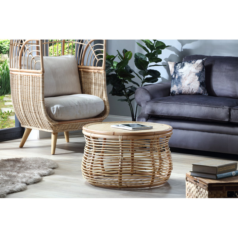 Camak Frame Coffee Table, Natural Rattan Wicker