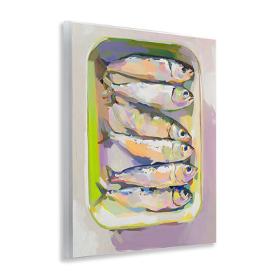 Plaque murale de sardines aux couleurs vibrantes, design par The Prints Vibe
