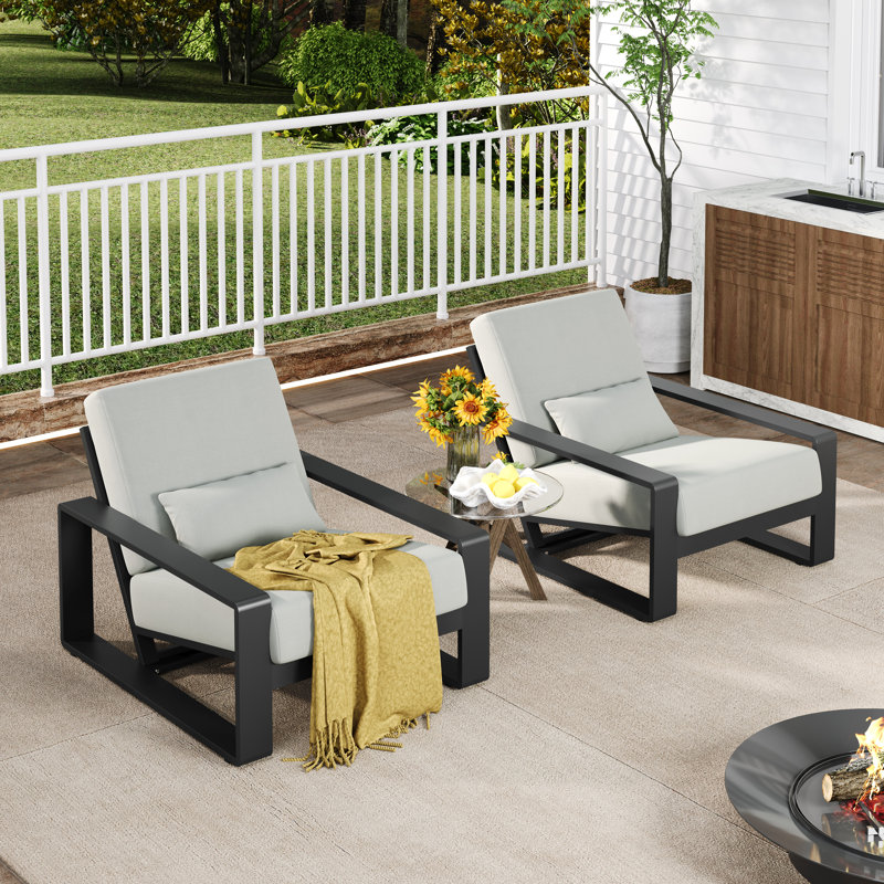 Chaises longues Chetan, Gris, Noir, noir, noir, noir