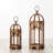 One Allium Way Farmhouse Church Window Wood and Metal Lantern (Set of 2)-482444145