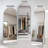 Modern Arched Full Length Mirror, Large Floor Mirror With Aluminum Frame And HD Glass For Bedroom Or Entryway-161676484-161676487