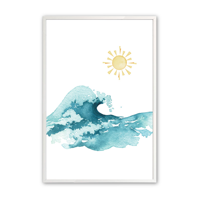 Casner at the Beach, ensemble de 3 œuvres d'art encadrées, H 16 po x l 20 po x P 1,25 po, Blanc opaque