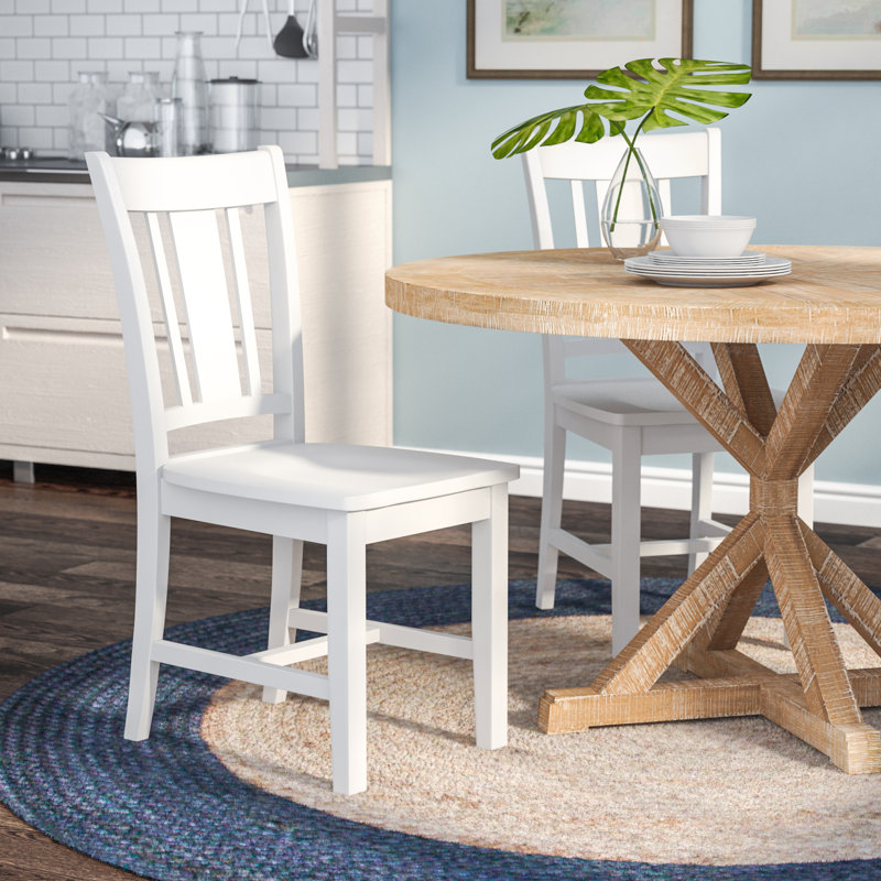 Derene 17.7'' H Solid Wood Side Chair, Hand Rubbed Beach White