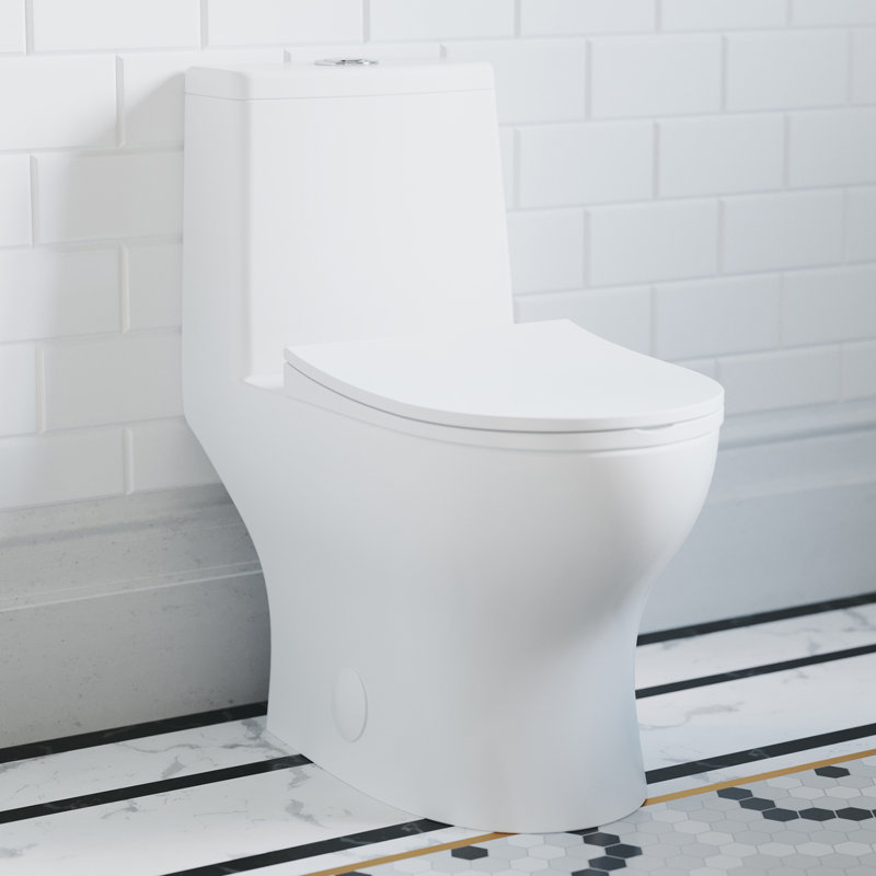 Ivy One-Piece Elongated Toilet Vortex Dual-Flush 1.1/1.6 gpf, 12, White, Top
