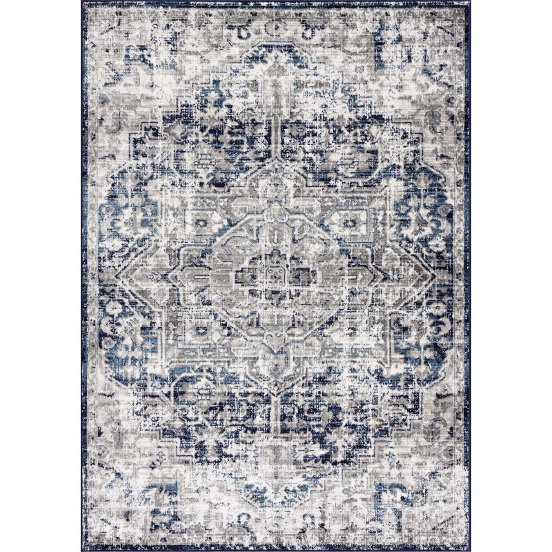 Tapis bleu Buenaventural, Rectangle 8 pi 10 po x 12 pi